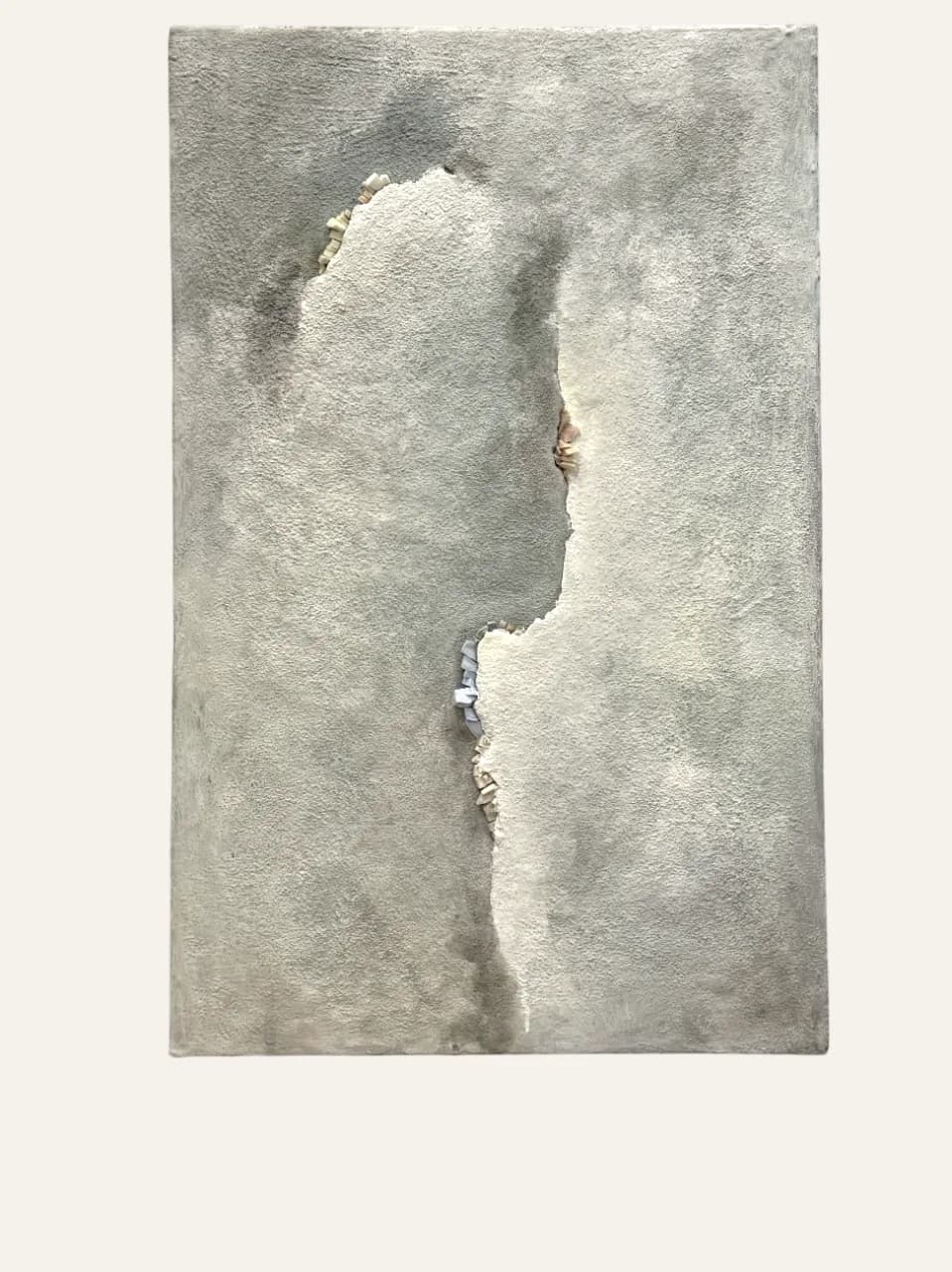 Painting “Border of Silence” by Polina Bortina, mixed media: canvas, acrylic, smalt, 50 × 90 cm
