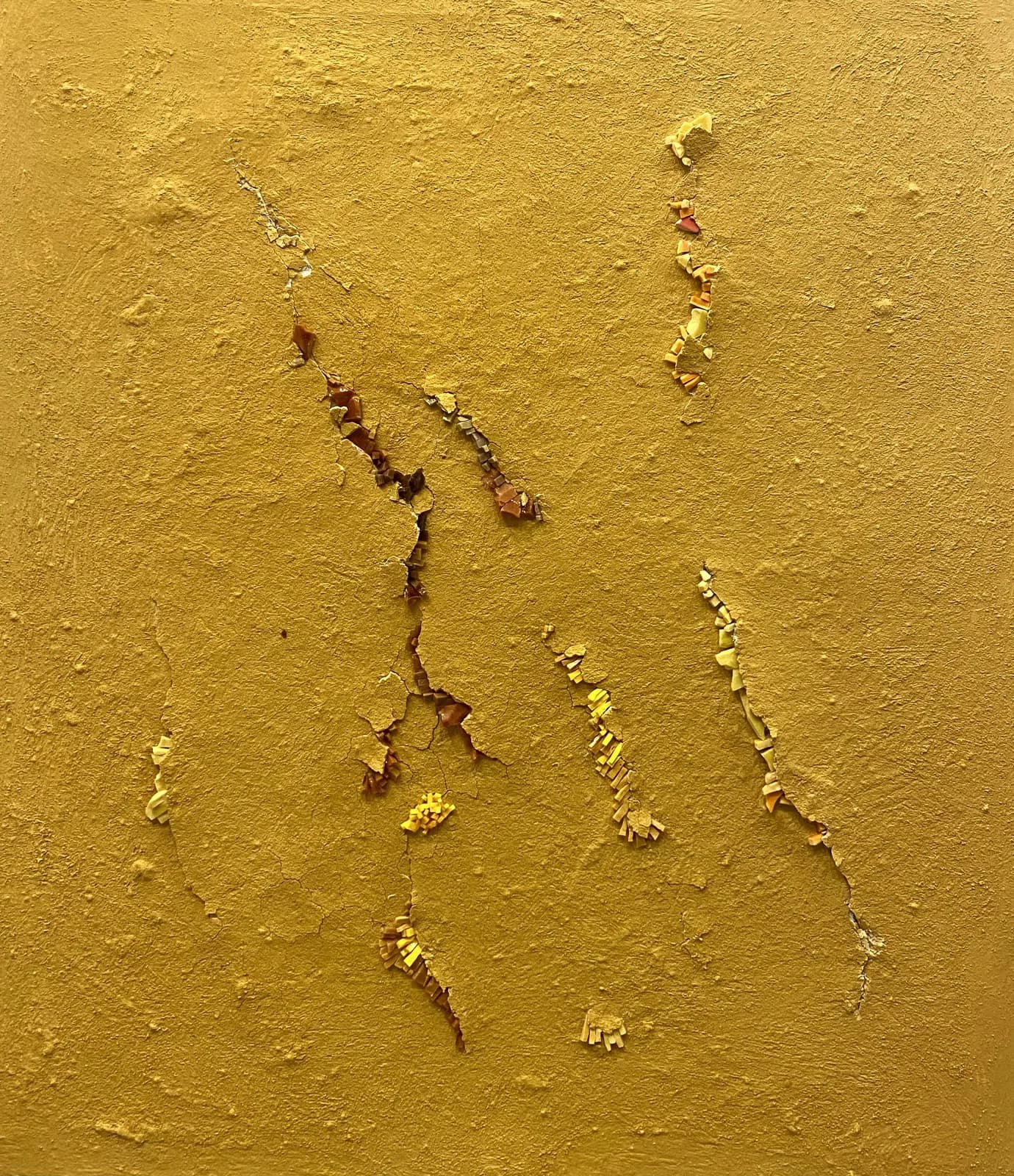 Painting “Breath of the Earth” by Polina Bortina, mixed media: canvas, acrylic, smalt, 80 × 90 cm, detail 1