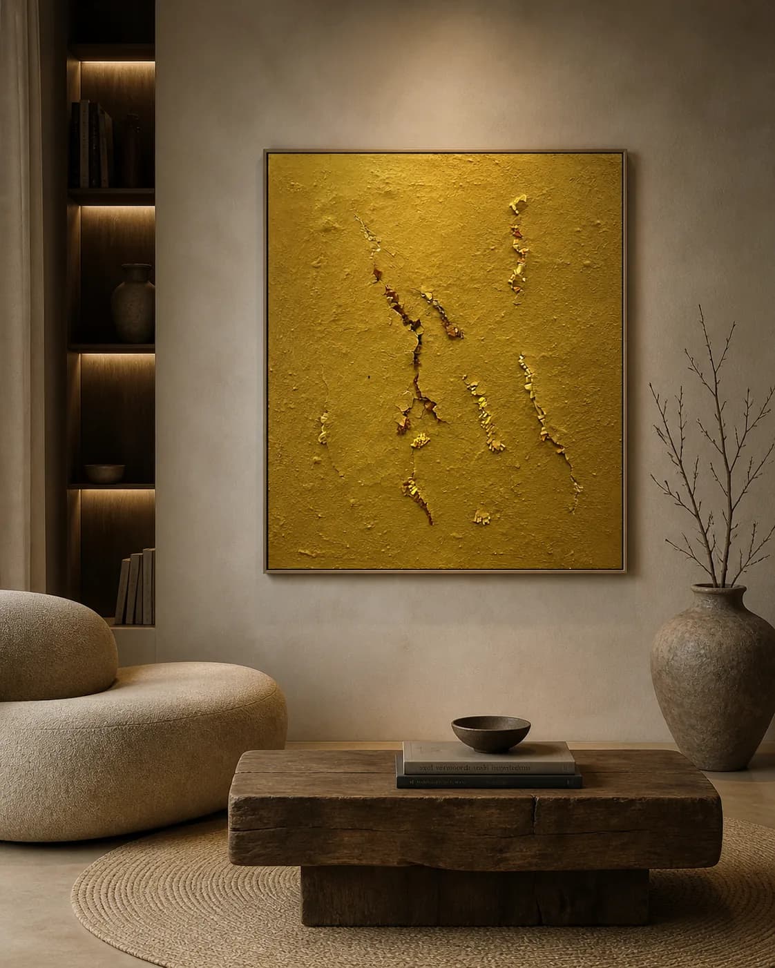 Painting “Breath of the Earth” by Polina Bortina, mixed media: canvas, acrylic, smalt, 80 × 90 cm, detail 2