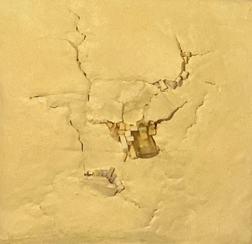 Painting “Point of Light” by Polina Bortina, mixed media: canvas, acrylic, smalt, 30 × 30 cm