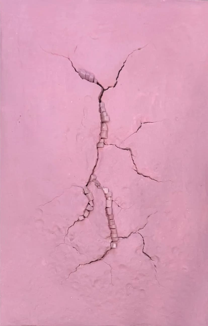Painting “Tenderness of Light” by Polina Bortina, mixed media: mosaic, acrylic, 20 × 30 cm