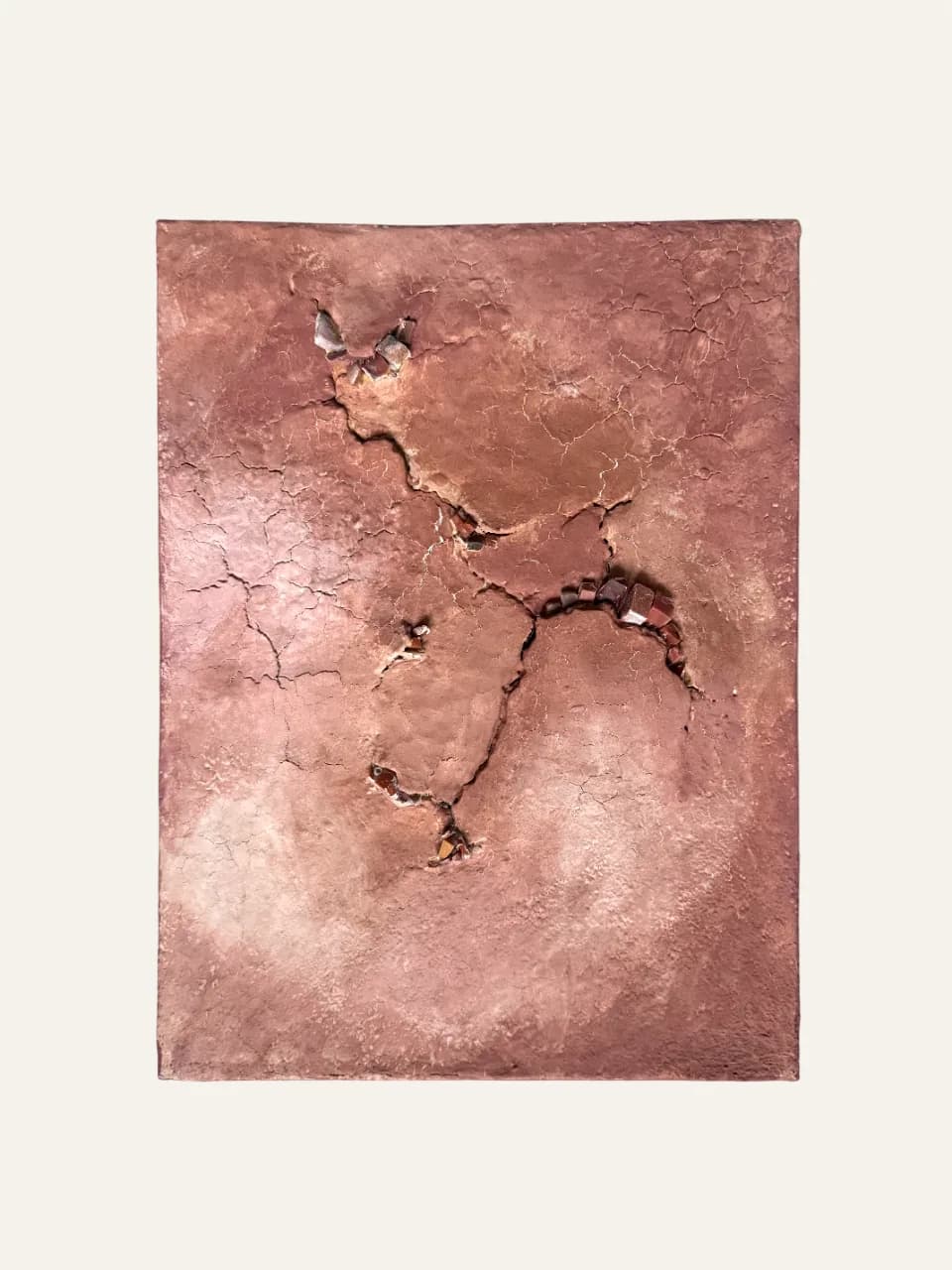Painting “Warmth Inside” by Polina Bortina, mixed media: canvas, acrylic, smalt, 35 × 45 cm